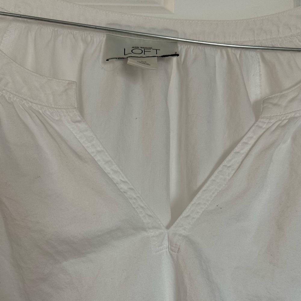 Ann Taylor Loft Medium White Blouse - Picture 5 of 9